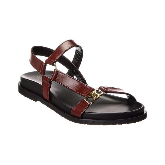 Celine Maud Triomphe Leather Sandal, Red - Picture 1 of 5
